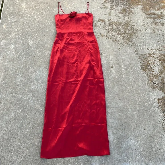 reformation frankie silk dress red Reformation Frankie Silk Dress